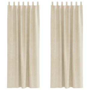Zatemňovací závěsy 2 pcs Krémová 140 x 225 cm samet - obrázek 2