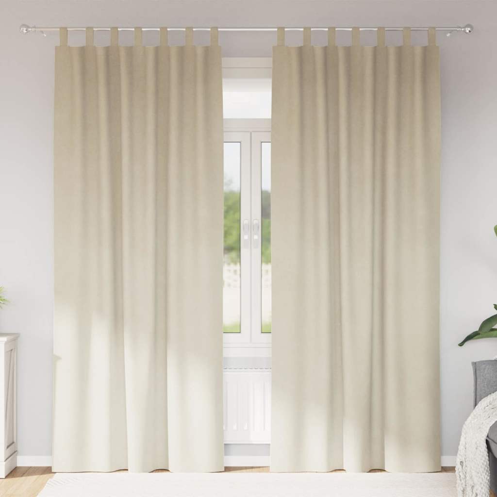 Blackout Gardiner med Hængeløkker 2 stk Creme Velvet