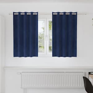 Zatemňovací závěsy 2 pcs Tmavě modrá 140 x 140 cm samet - obrázek 1