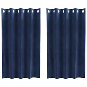 vidaXL Pimendavad kardinad 2 tk Tumesinine 140 x 140 cm Samet