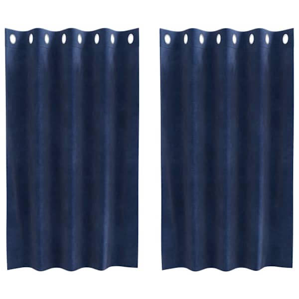 vidaXL Pimendavad kardinad 2 tk Tumesinine 140 x 140 cm Samet