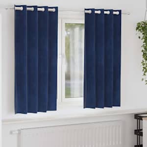 Zatemňovací závěsy 2 pcs Tmavě modrá 140 x 175 cm samet - obrázek 1