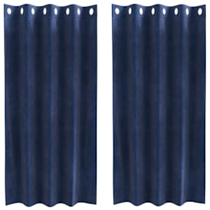 Zatemňovací závěsy 2 pcs Tmavě modrá 140 x 175 cm samet - obrázek 2