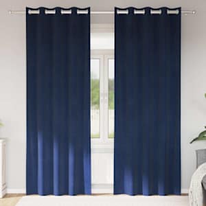 Zatemňovací závěsy 2 pcs Tmavě modrá 140 x 260 cm samet - obrázek 1