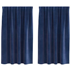 Zatemňovací závěsy 2 pcs Tmavě modrá 140 x 175 cm samet - obrázek 2