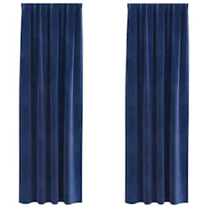 Zatemňovací závěsy 2 pcs Tmavě modrá 140 x 225 cm samet - obrázek 2