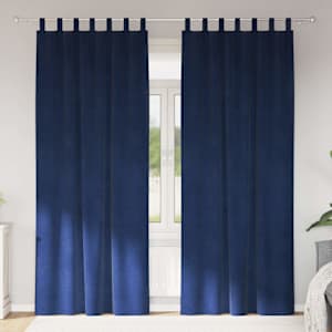 Zatemnitvene zavese 2 pcs Temno modra 140 x 245 cm Žamet