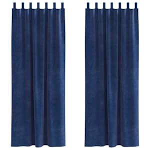 Zatemňovací závěsy 2 pcs Tmavě modrá 140 x 260 cm samet - obrázek 2