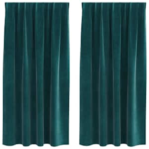 Zatemňovací závěsy 2 pcs Tmavě zelená 140 x 175 cm samet - obrázek 2