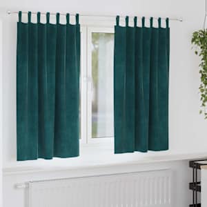 Zatemňovací závěsy 2 pcs Tmavě zelená 140 x 175 cm samet - obrázek 1