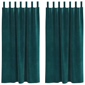 Zatemňovací závěsy 2 pcs Tmavě zelená 140 x 175 cm samet - obrázek 2
