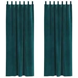 Zatemňovací závěsy 2 pcs Tmavě zelená 140 x 225 cm samet - obrázek 2