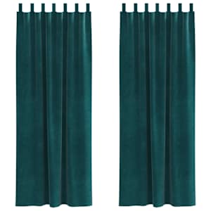 Zatemňovací závěsy 2 pcs Tmavě zelená 140 x 245 cm samet - obrázek 2