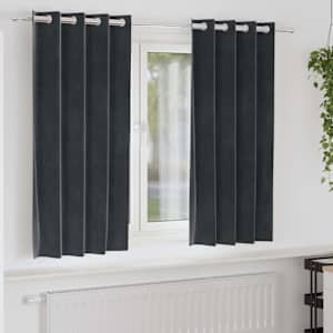 Zatemňovací závěsy 2 pcs Tmavě šedá 140 x 175 cm samet - obrázek 1