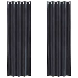 Zatemňovací závěsy 2 pcs Tmavě šedá 140 x 260 cm samet - obrázek 2