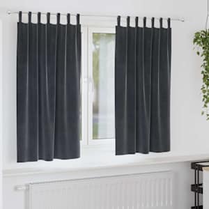 Zatemňovací závěsy 2 pcs Tmavě šedá 140 x 175 cm samet - obrázek 1