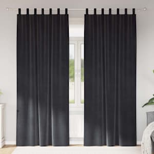 Zatemňovací závěsy 2 pcs Tmavě šedá 140 x 260 cm samet - obrázek 1