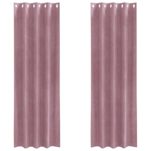 Zatemňovací závěsy 2 pcs Tmavě růžová 140 x 245 cm samet - obrázek 2