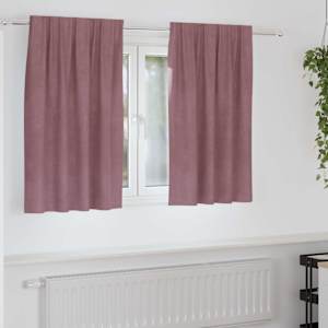 Zatemňovací závěsy 2 pcs Tmavě růžová 140 x 140 cm samet - obrázek 1