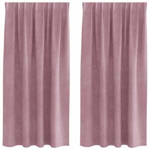 Zatemňovací závěsy 2 pcs Tmavě růžová 140 x 175 cm samet - obrázek 2