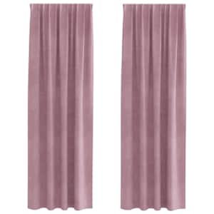 Zatemňovací závěsy 2 pcs Tmavě růžová 140 x 225 cm samet - obrázek 2