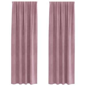 Zatemňovací závěsy 2 pcs Tmavě růžová 140 x 245 cm samet - obrázek 2