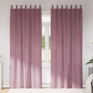 Zatemňovací závěsy 2 pcs Tmavě růžová 140 x 225 cm samet - obrázek 1
