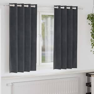 Zatemňovací závěsy 2 pcs Světle šedá 140 x 175 cm samet - obrázek 1