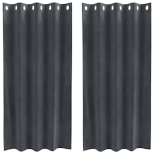 Zatemňovací závěsy 2 pcs Světle šedá 140 x 175 cm samet - obrázek 2