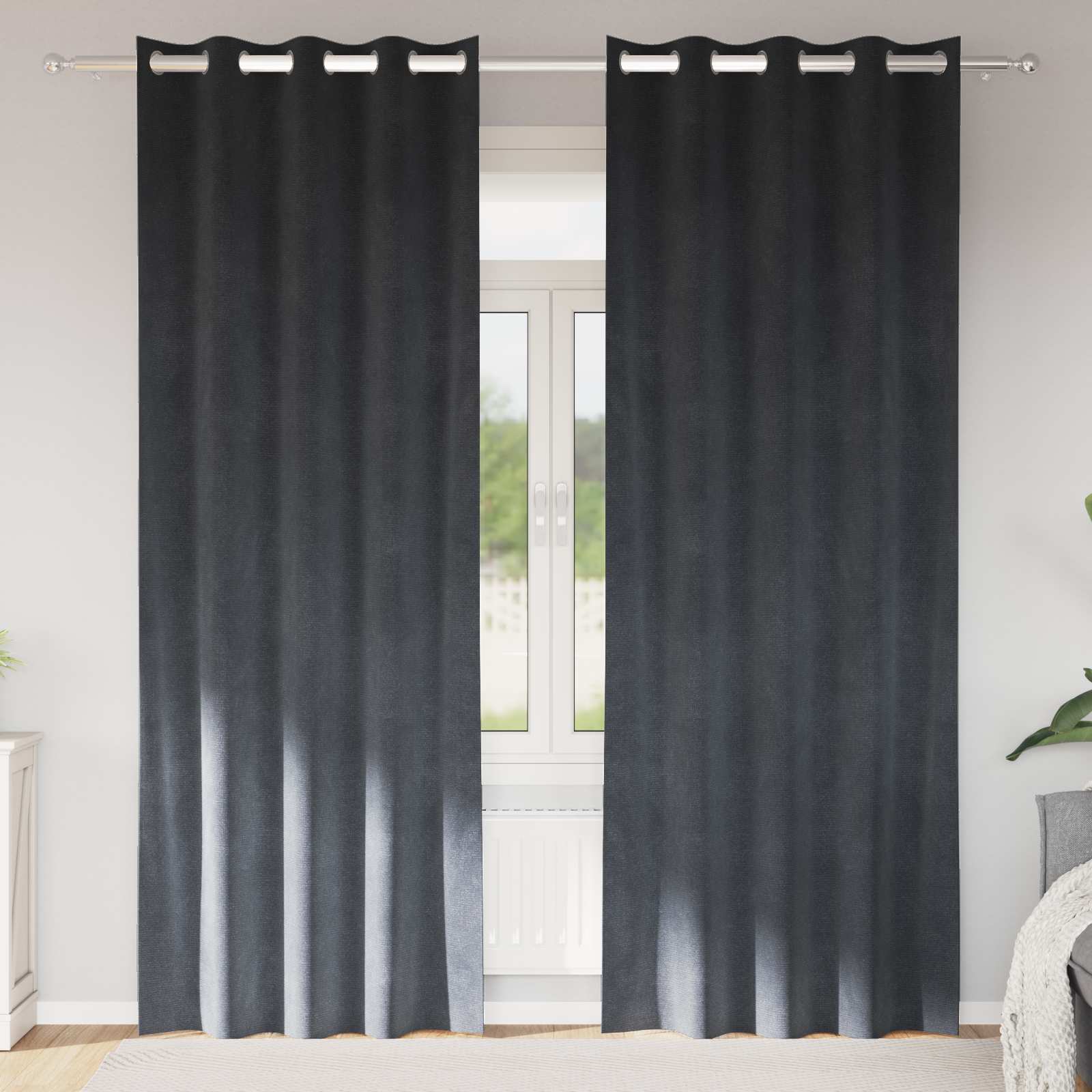vidaXL Verdunkelungsvorhänge 2 pcs Hellgrau 140 x 260 cm Samt