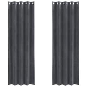 Zatemňovací závěsy 2 pcs Světle šedá 140 x 260 cm samet - obrázek 2