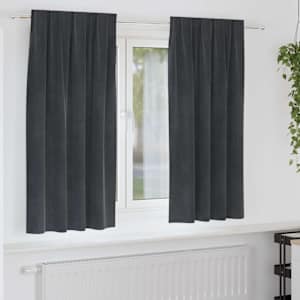 Zatemňovací závěsy 2 pcs Světle šedá 140 x 175 cm samet - obrázek 1