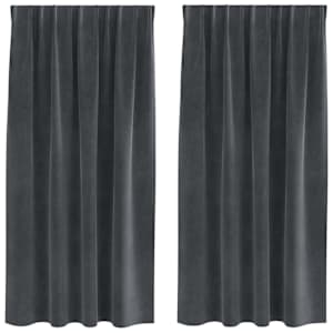 Zatemňovací závěsy 2 pcs Světle šedá 140 x 175 cm samet - obrázek 2