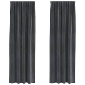 Zatemňovací závěsy 2 pcs Světle šedá 140 x 260 cm samet - obrázek 2