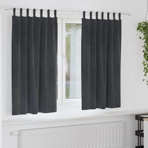 Zatemňovací závěsy 2 pcs Světle šedá 140 x 175 cm samet - obrázek 1