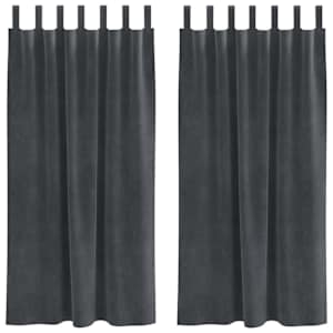 Zatemňovací závěsy 2 pcs Světle šedá 140 x 175 cm samet - obrázek 2