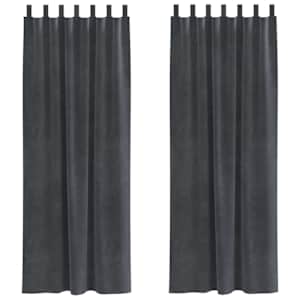 Zatemňovací závěsy 2 pcs Světle šedá 140 x 225 cm samet - obrázek 2