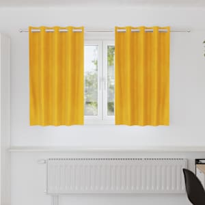 Zatemňovací závěsy 2 pcs Hořčicově žlutá 140 x 140 cm samet - obrázek 1