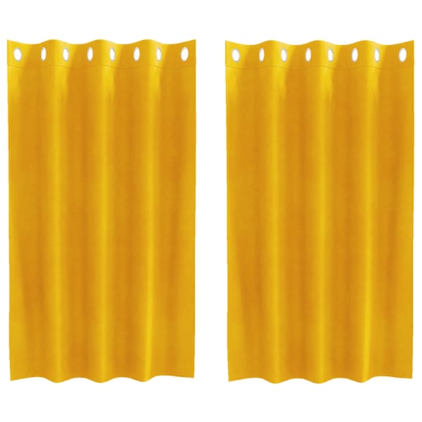 vidaXL Pimendavad kardinad 2 tk Sinepikollane 140 x 140 cm Samet