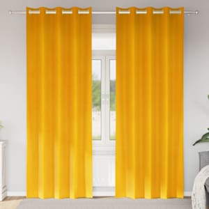 Zatemňovací závěsy 2 pcs Hořčicově žlutá 140 x 245 cm samet - obrázek 1
