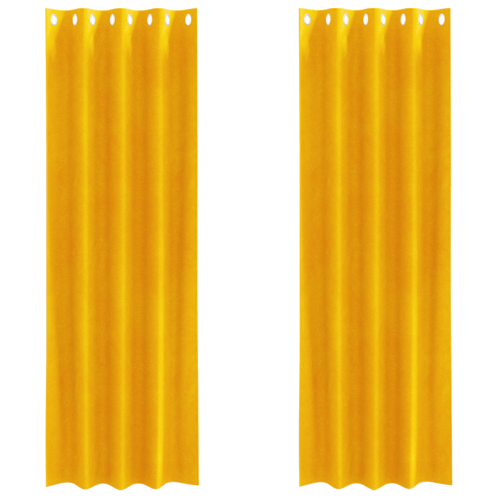VidaXL Verduisterende Gordijnen 2 Pcs Mosterdgeel 140 X 260 Cm Fluweel