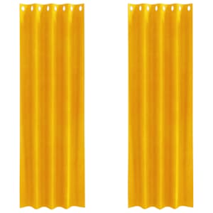 Zatemňovací závěsy 2 pcs Hořčicově žlutá 140 x 260 cm samet - obrázek 2