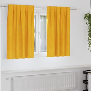Zatemňovací závěsy 2 pcs Hořčicově žlutá 140 x 140 cm samet - obrázek 1