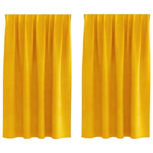 vidaXL Pimendavad kardinad 2 tk Sinepikollane 140 x 140 cm Samet