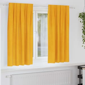 Zatemnitvene zavese 2 pcs Gorčična rumena 140 x 175 cm Žamet