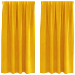 Zatemňovací závěsy 2 pcs Hořčicově žlutá 140 x 175 cm samet - obrázek 2