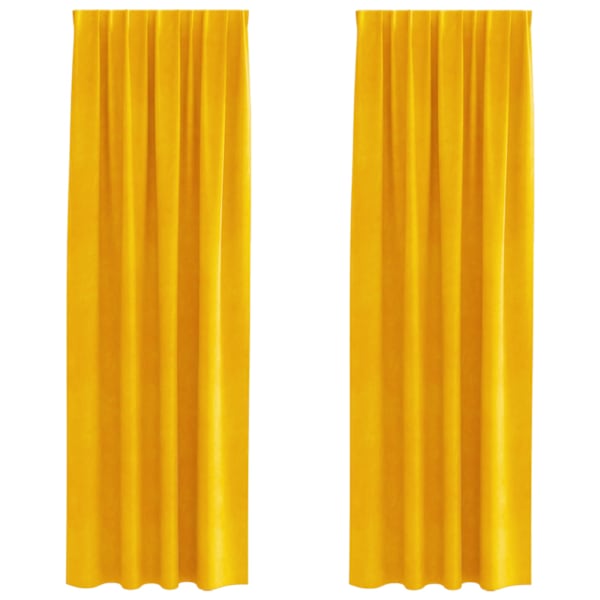 vidaXL Pimendavad kardinad 2 tk Sinepikollane 140 x 260 cm Samet