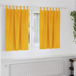Zatemnitvene zavese 2 pcs Gorčična rumena 140 x 140 cm Žamet