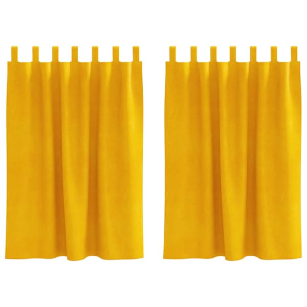 vidaXL Pimendavad kardinad 2 tk Sinepikollane 140 x 140 cm Samet