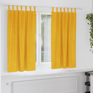 Zatemňovací závěsy 2 pcs Hořčicově žlutá 140 x 175 cm samet - obrázek 1